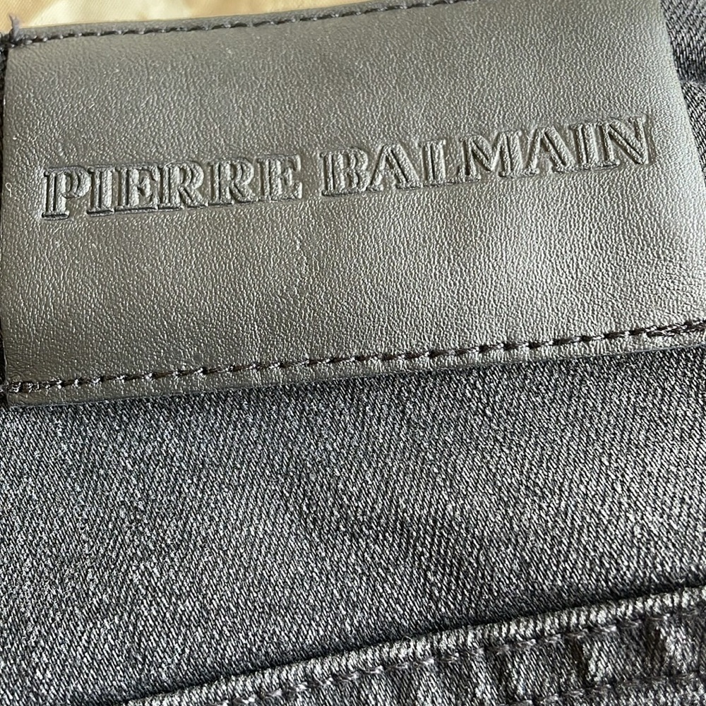 Pierre Balmain Biker Moto Black Skinny Jeans - Picture 15 of 15